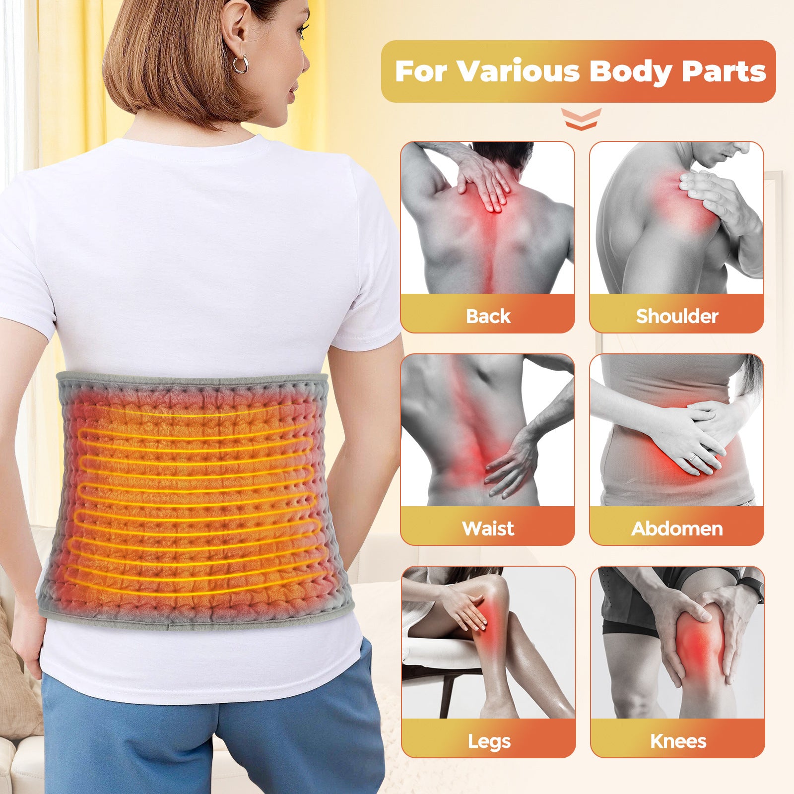 VeltoLiving HeatEase™ Adjustable Heated Back Support Belt